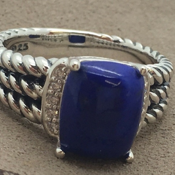 David Yurman Jewelry - David Yurman Petite Wheaton Lapis Diamond Ring